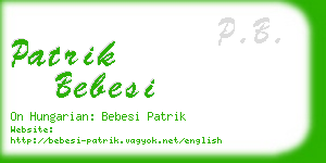 patrik bebesi business card